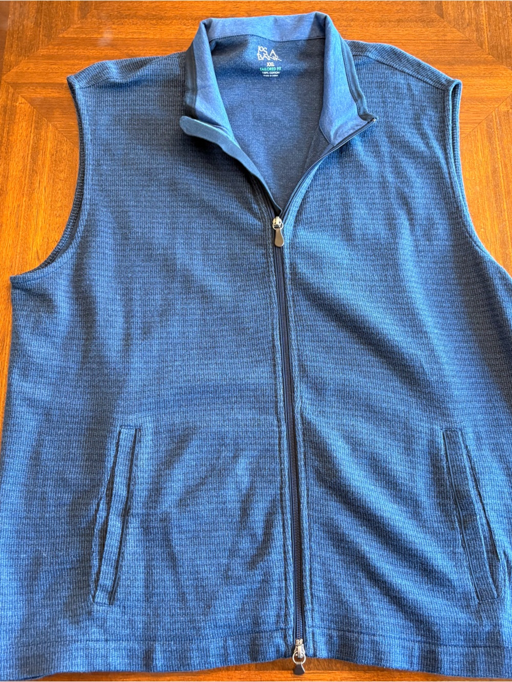 Jos. A. Bank Navy Blue Full-Zip Sweater Vest